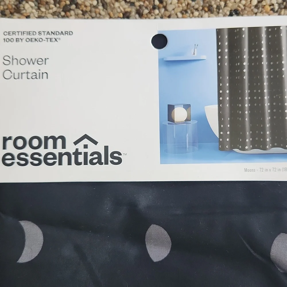 Room Essentials Shower Curtain and 2 Packs Of Dish Towels